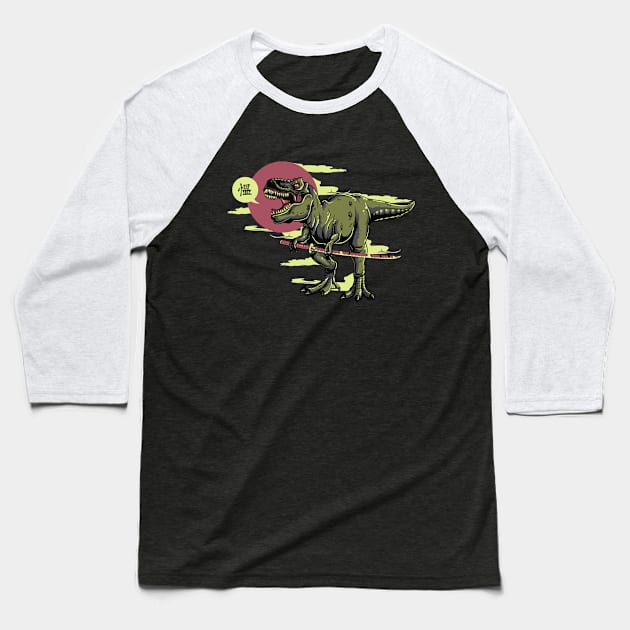 Shaolin Dinosaur Samurai Baseball T-Shirt by Animox